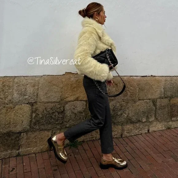 BLOGGER'S FAVE! Zara Faux Fur Coat NWT - Picture 8 of 17